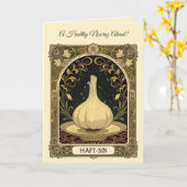 Garlic of Health Haft Sin Nowruz Tradition Karte (Gelbe Blume)