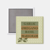 GARLIC, OREGANO, BASIL, MARJORAM KITCHEN MAGNET (Vorderseite/Rückseite)