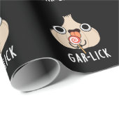Garlick Funny Garlic Herb Pun Dark BG Geschenkpapier (Rolleneckpunkt)