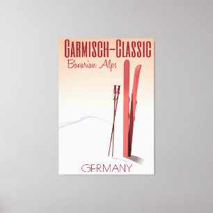 Garmisch Classic, Bayerische Alpen Ski-Plakat Leinwanddruck