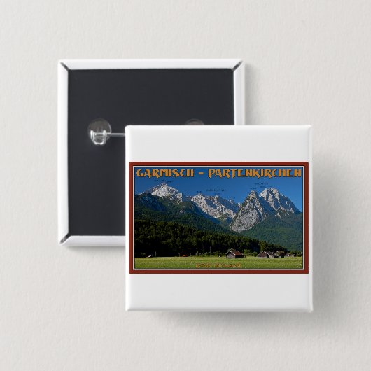 Garmisch - das Zugspitze und das Alpspitze Button (Vorne & Hinten)