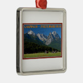 Garmisch - das Zugspitze und das Alpspitze Silbernes Ornament (Rechts)
