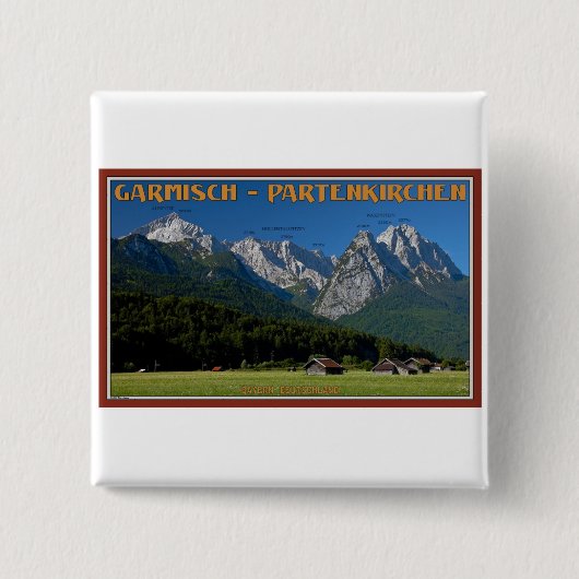 Garmisch - Die Zugspitze und Alpspitze Button (Vorderseite)