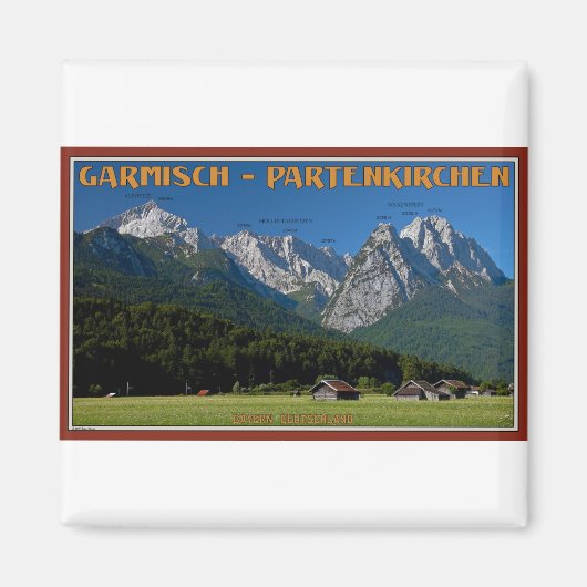 Garmisch - Die Zugspitze und die Alpspitze Magnet (Vorne)