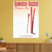 Garmisch-klassisch, bayerisches Alpenposter Leinwanddruck (Insitu (Wohnzimmer))