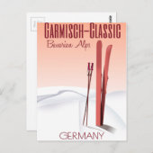 Garmisch-klassisch, bayerisches Alpenposter Postkarte (Vorne/Hinten)