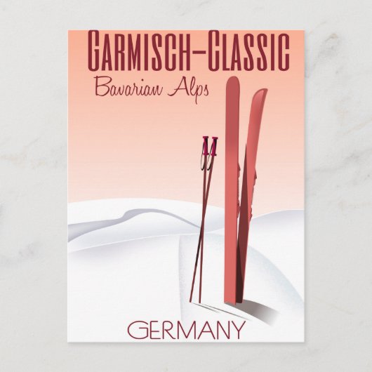 Garmisch-klassisch, bayerisches Alpenposter Postkarte (Vorderseite)