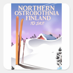 Garmisch-klassisch, bayerisches Alpenposter Quadratischer Aufkleber