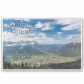 Garmisch-Partenkirchen Bavaria Alps Panorama Gesch Aufkleber (Vorderseite)
