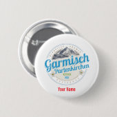 Garmisch Partenkirchen Bayern Vintage Alpen Button (Vorne & Hinten)