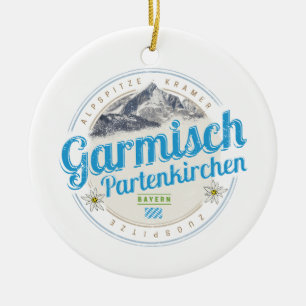 Garmisch Partenkirchen Bayern Vintage Alpen Keramik Ornament
