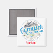 Garmisch Partenkirchen Bayern Vintage Alpen Magnet (Vorderseite/Rückseite)
