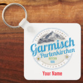 Garmisch Partenkirchen Bayern Vintage Alpen Schlüsselanhänger (Vorderseite)
