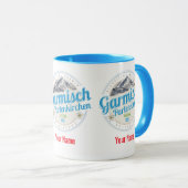 Garmisch Partenkirchen Bayern Vintage Alpen Tasse (VorderseiteRechts)