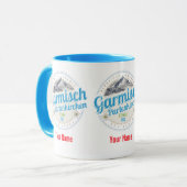 Garmisch Partenkirchen Bayern Vintage Alpen Tasse (Vorderseite Links)