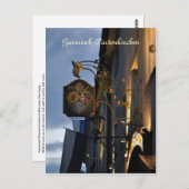 Garmisch-Partenkirchen bei Nachtkarte Postkarte (Vorne/Hinten)