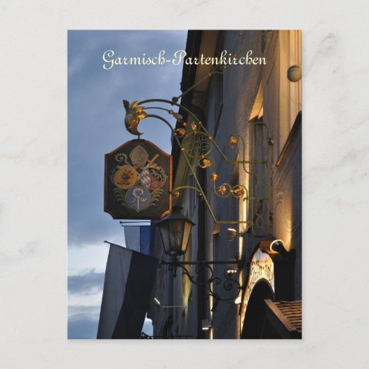 Garmisch-Partenkirchen bei Nachtkarte Postkarte (Vorderseite)