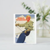 Garmisch-Partenkirchen, Mädchen auf dem Skilift Postkarte (Stehend Vorderseite)
