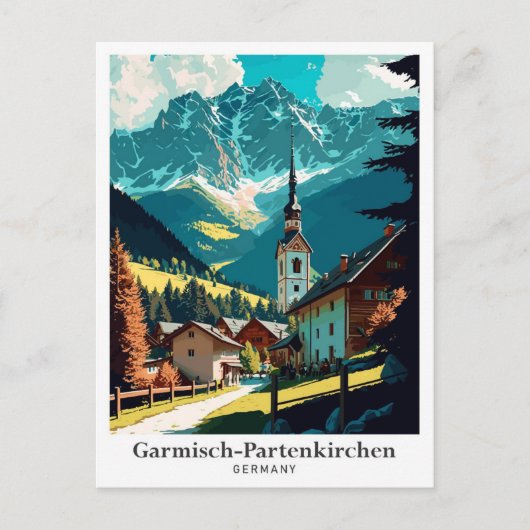 Garmisch-Partenkirchen Vintage Postkarte (Vorderseite)