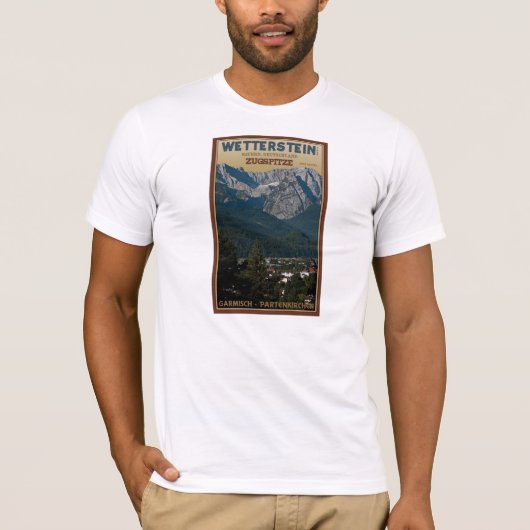 Garmisch - Zugspitze über Stadt T-Shirt (Vorderseite)