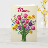 Garn-Blumen-Muttertagskarte Karte (Gelbe Blume)