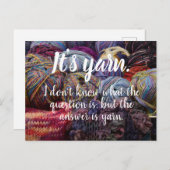 Garn // Die Antwort ist Garn Postkarte (Vorne/Hinten)