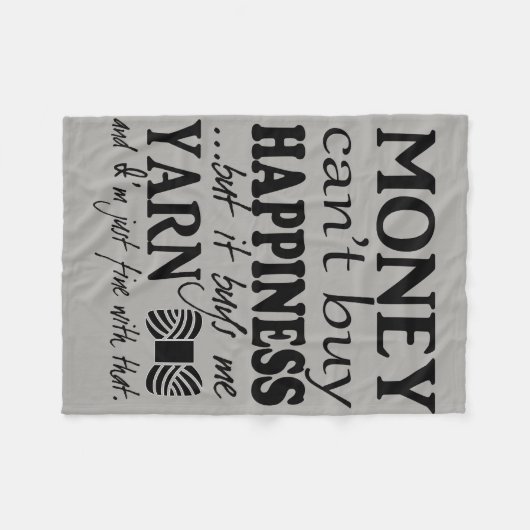 Garn ist Glückskunst Zitat Fleecedecke (Vorderseite (Horizontal))