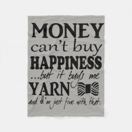 Garn ist Glückskunst Zitat Fleecedecke