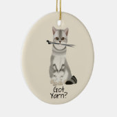 Garn-" Katze der Typografie-| "got mit strickenden Keramik Ornament (Rechts)