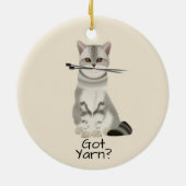 Garn-" Katze der Typografie-| "got mit strickenden Keramik Ornament (Hinten)