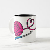 Garn-Liebe - Häkelarbeit-Tasse Zweifarbige Tasse (Vorderseite Links)
