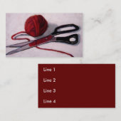 GARN, SCHEREN: KUNST: VISITENKARTE (Vorne/Hinten)