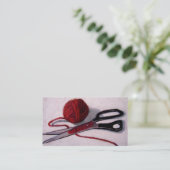 GARN, SCHEREN: KUNST: VISITENKARTE (Stehend Vorderseite)