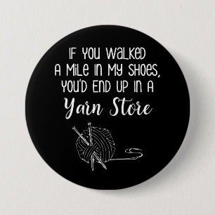 Garn-Speicher-lustiges Stricken u. Häkelarbeit Button