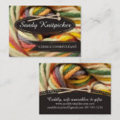 Garn-Stricknadeln häkeln buntes Garn Visitenkarte (Vorne/Hinten)