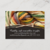 Garn-Stricknadeln häkeln buntes Garn Visitenkarte (Rückseite)