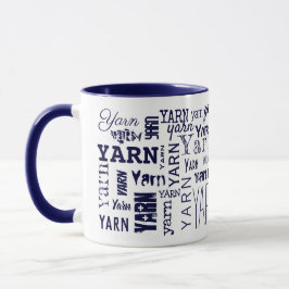 GARN! Typografie Blue Knitting Crochet Tasse