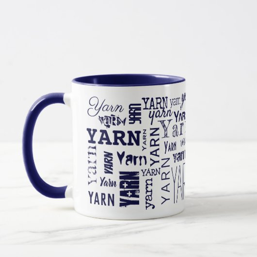 GARN! Typografie Blue Knitting Crochet Tasse (Links)