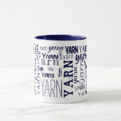 GARN! Typografie Blue Knitting Crochet Tasse (Zentrum)