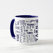 GARN! Typografie Blue Knitting Crochet Tasse (Vorderseite Links)
