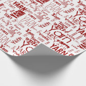 GARN! Typografie Stricken Word Cloud Wrapping Pape Geschenkpapier (Ecke)