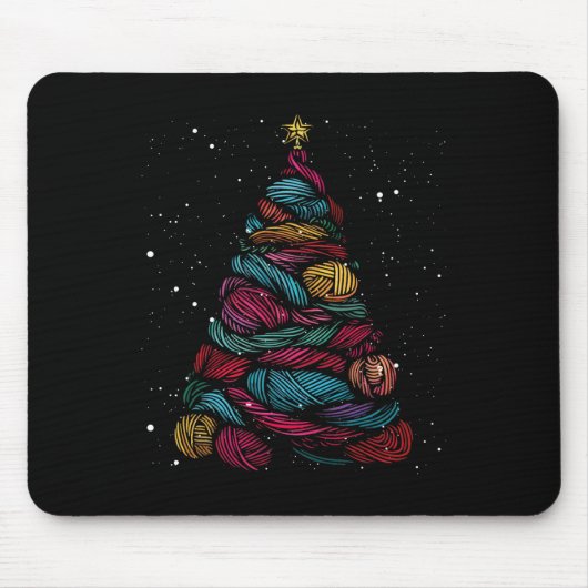 Garn Weihnachtsbaum Häkeln Stricken Xmas  Mousepad (Vorne)