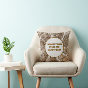 Garn-Zitat Beige Häkeln BOHO-Design Kunsthandwerk Kissen