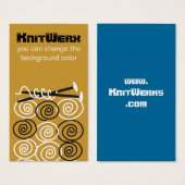 Garnbälle Stricknadeln Geschenkkarte (Vorne & Hinten)