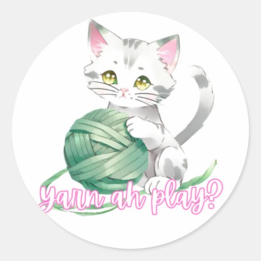 Garne ah play Aufkleber (Vorderseite)