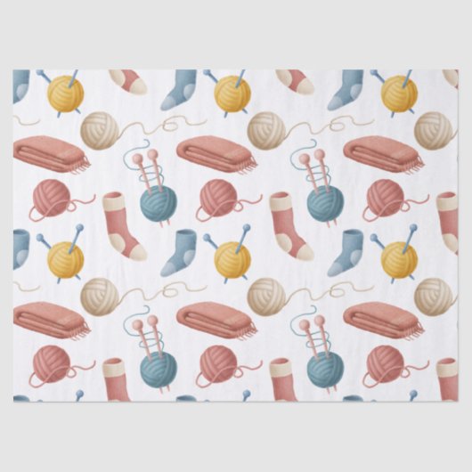 Garne aus Cartoon, Decken und Socken Seidenpapier (Vorderseite)