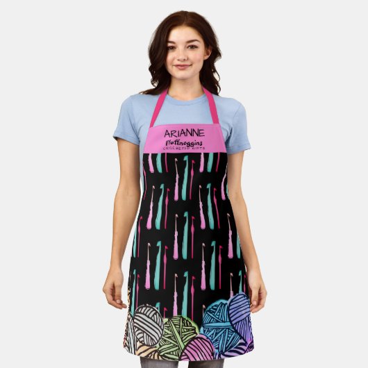 Garne aus Hakenkreuz aus Aquarellhühnern Schürze (Getragen)