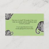 Garne aus Strickfaser Visitenkarte (Rückseite)