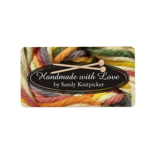 Garne aus Stricknadeln Crochet farbiges Garn Adressaufkleber (Vorne)