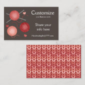 Garne/Crochet/Netzwerkkarten Visitenkarte (Vorne/Hinten)